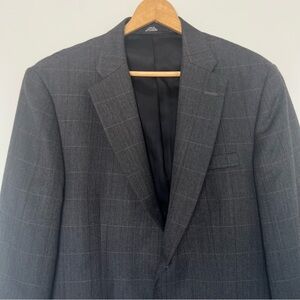 Haggar Gray Checkered Wool Blend Blazer